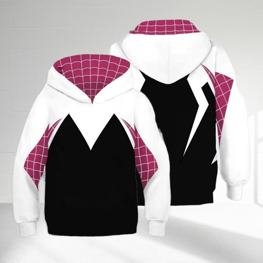 Spider Heroine Halloween Costume Hoodie, Gwen Stacy Cosplay Costume Sweatshirt