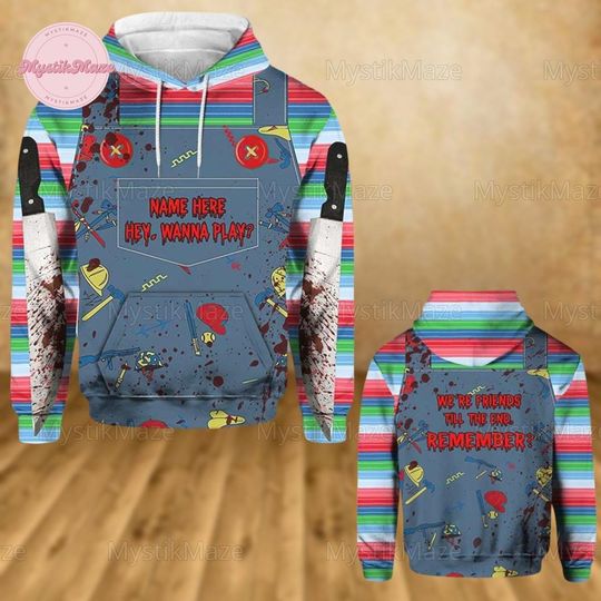 Halloween Chucky Hoodie, Chucky Costume Shirt, Chucky 3D Hoodie, Chucky Cosplay Hoodie