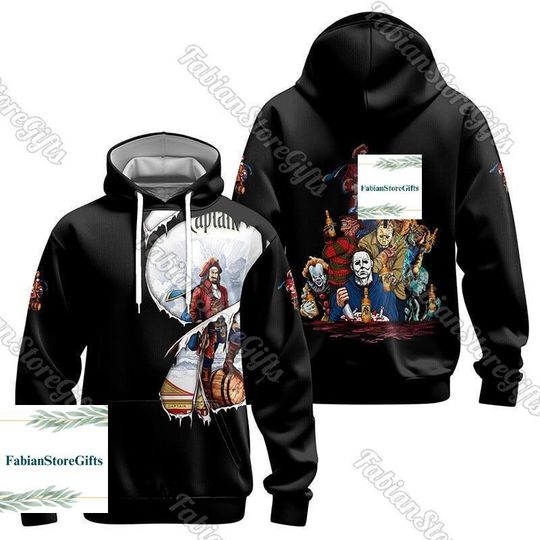 Discover Halloween Captain Morgan Horror Hoodie, Captain Morgan Shirt, 3D All Over Print