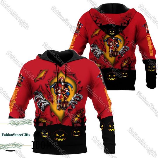 Discover Captain Morgan Halloween Hoodie, Unisex 3D All Over Print