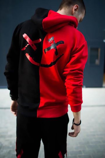 Discover Two color hoodie nice youth gift made of ozy fabric, Unisex street wear hooded sweatshirt