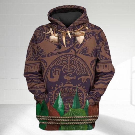 Maui 3D Adult  Hoodie, Moana Movie Cosplay Costume Hoodie