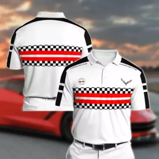 Discover Logo Chevrolet Corvette C7 Car Polo Shirt