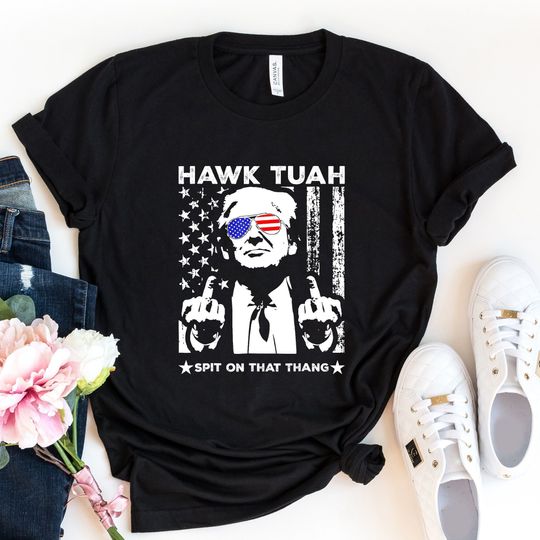 Discover Hawk Tuah Spit On That Thang 2024 Shirt, Trending TikTok Hawk Tuah 24 Funny Tee, Hawk Tuah Shirt, America Shirt, Comedy Humor T-Shirt