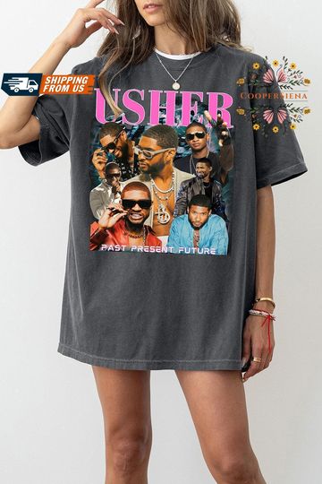 Discover Usher Shirt, Vintage Usher Shirt, Usher Tour T-shirt, Usher Fans Club Shirt, Rapper Usher Shirt, Usher Concert 2024 Shirt, Usher Gift