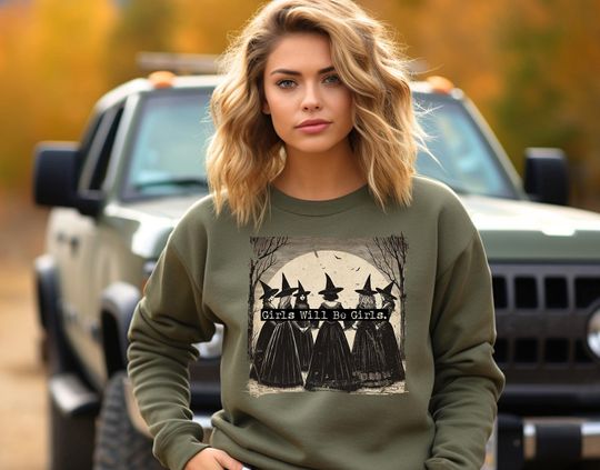 Vintage Girls Will Be Girls Witch Halloween Shirt, Funny Witch Vintage Shirt, Vintage Halloween Women Shirt, Witchy Vibes Shirt,Witchy Shirt