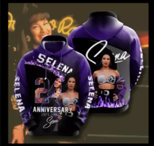 Discover Selena Quintanilla Anniversary Signature New Design All Over Printed Hoodie
