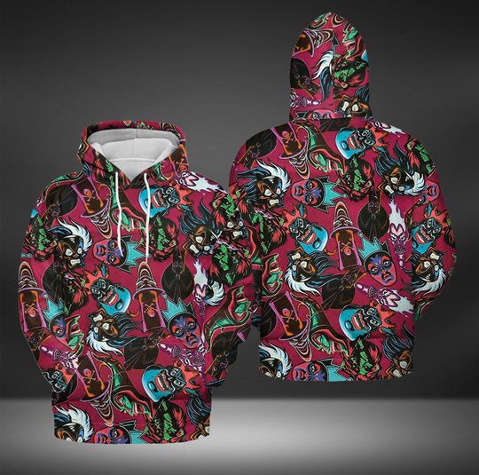 Discover Disney Villains 3D Hoodies, Halloween Witch Hoodies, Vintage Villains Hoodies