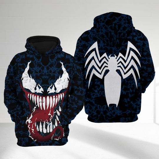 Venom 3D Halloween Costume Hoodie, Anti Superhero Character Halloween Party Outfit