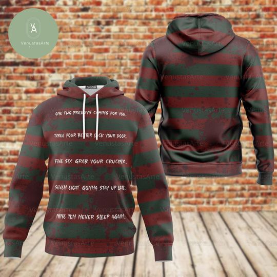 Halloween Freddy Krueger Cosplay Hoodie, Freddy Krueger Costume 3D