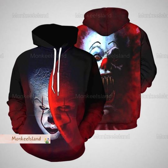 Halloween Pennywise It Hoodie, Pennywise 3D Hoodie, It Movie Horror
