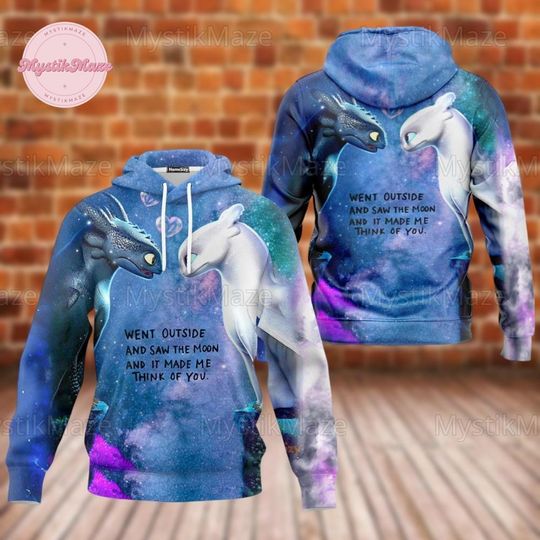 Halloween Night Fury And Light Fury Hoodie, Toothless Dragon Hoodie