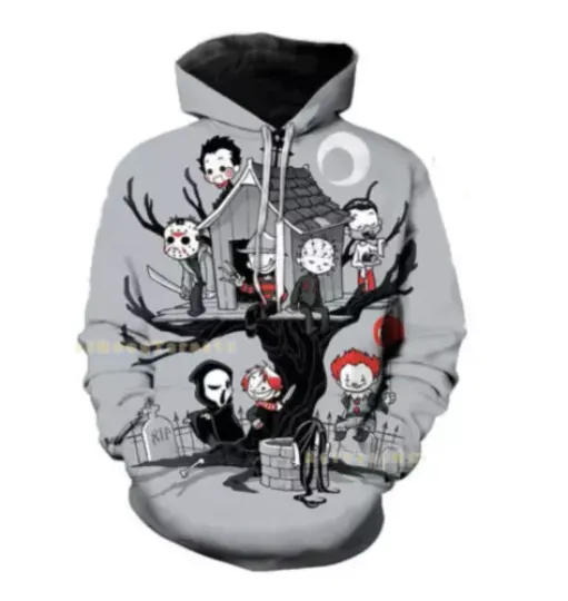 Discover Horror Movie Halloween Pullover Hoodie 3D Horror All Over Printed