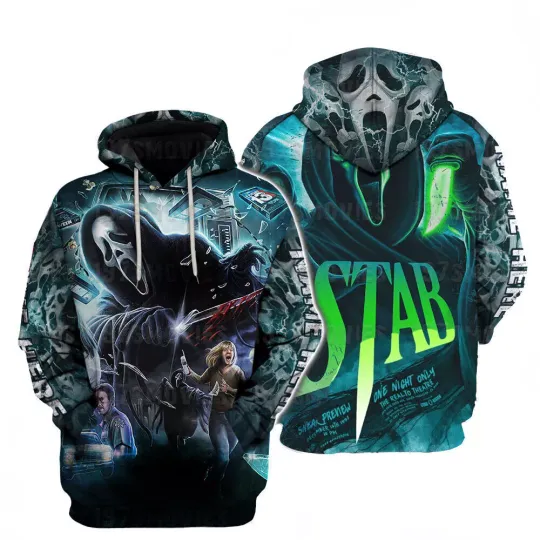 Personalized Ghostface Scream Halloween Horror Movie 3D HOODIE ALL OVER PRINT