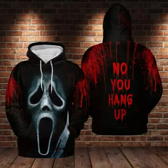 Horror Movie Scream Ghostface No You Hang Up Halloween 3D HOODIE All Over Print