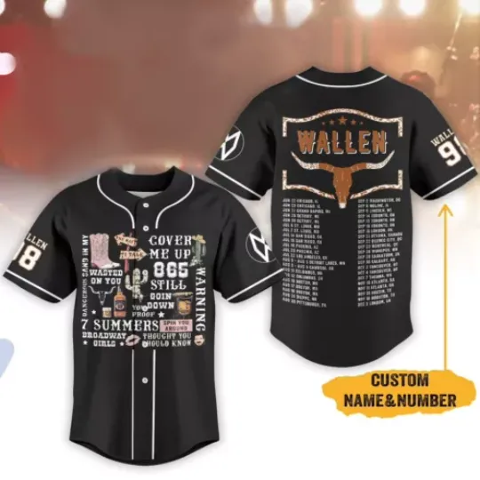 Discover Wallen Western Good Girls Personalized Baseball Jersey 3D Print Shirt