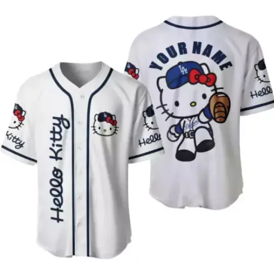 Custom Baseball Los Angeles Hello Kitty Jersey Shirt,Custom LA Name Jersey