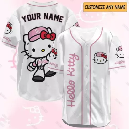 Discover Custom Baseball Los Angeles Hello Kitty Jersey Shirt