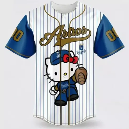 Kansas City Special Hello Kitty Custom Name Number Printed Baseball Jersey