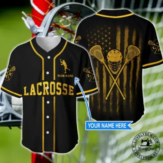 Discover Lacrosse Custom Name Baseball Shirt Jersey Shirt, For Men Women Funny Shirt
