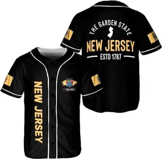 Discover Personalized Name New Jersey Baseball Jersey Shirts NJ New Jersey State Shirts