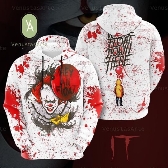 Pennywise The Clown Shirt, Pennywise They All Float Shirt, IT Movie Crewneck Sweatshirt, Pennywise Red Balloon Tee, Horror Lover Gift