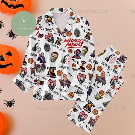 Michael Myers Pajamas, Michael Myers Pajamas Set, Michael Myers Holiday Pajamas, Horror Movie Pajamas Pants, Horror Movie Men Pajamas