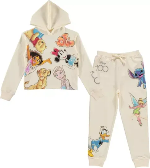 Discover Celebrating 100 Years of Disney Magic with Our Girls' Cropped Hoodie and Jogger