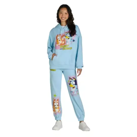 Discover BlueyDad Hoodie & Jogger Sweatsuit Set Womens Juniors Medium Blue