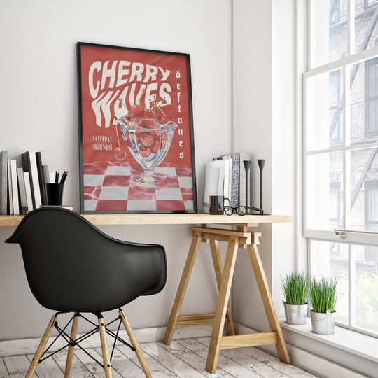 Cherry Waves Print Deftone Poster | Deftone Poster | 90s Metal Poster | Metal Music Wall Decor