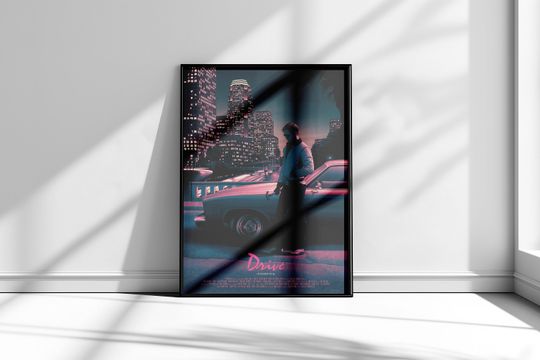 Discover Alternative Drive Movie Poster Print |Retrowave Synthwave Poster | Ryan Gosling Poster
