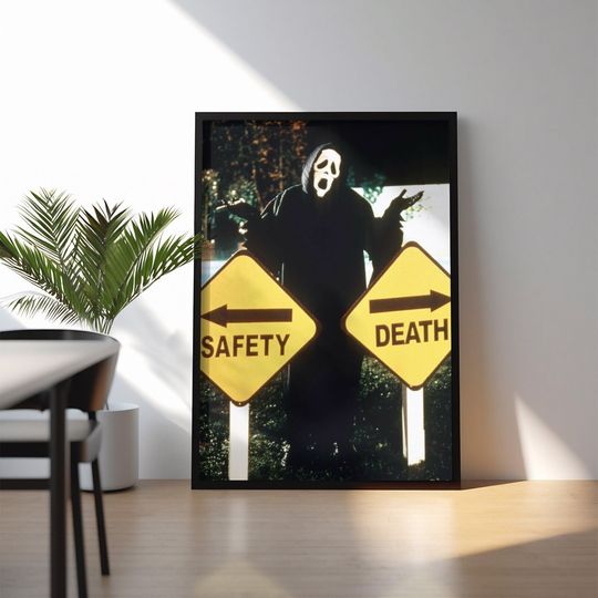 Scream Movie Safety or Death Poster Canvas Art | Movie Poster | Funny Poster