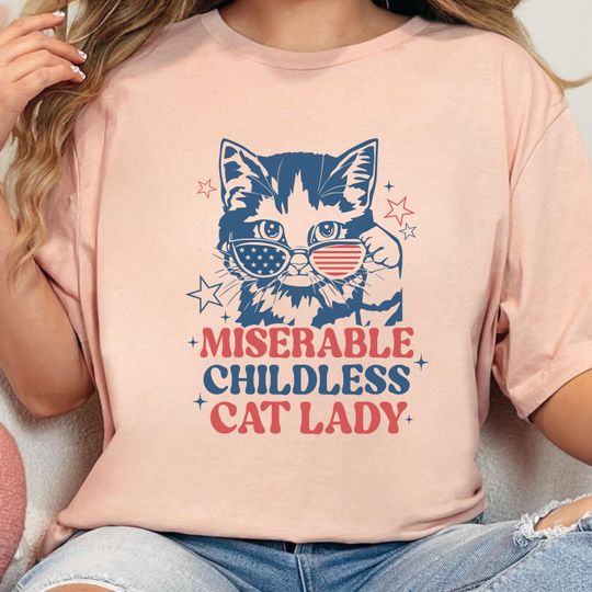 Election 2024 Shirt, Childless Cat Lady Shirt, Feminist Voting Shirt, Anti Republican Shirt, Fight for Democracy