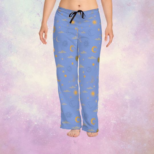 Discover Sun Stars And Moon Aesthetic Pajamas, Mystical Astrology Clothes, Halloween Witch Pajamas, Astrology Pj For Women, Festive Pajamas