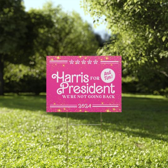 Discover Pink Harris Walz Yard Sign Double Sided Harris for President Kamala Harris Election Yard Sign 2024 Harris Walz 2024 We Are Not Going Back