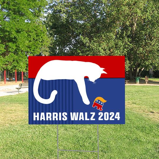 Discover Kamala Harris 2024 Yard Sign, Coroplast Kamala Harris For President 2024 Lawn Sign, Cat Ladies for Kamala Signs, Democrat Yard Sign