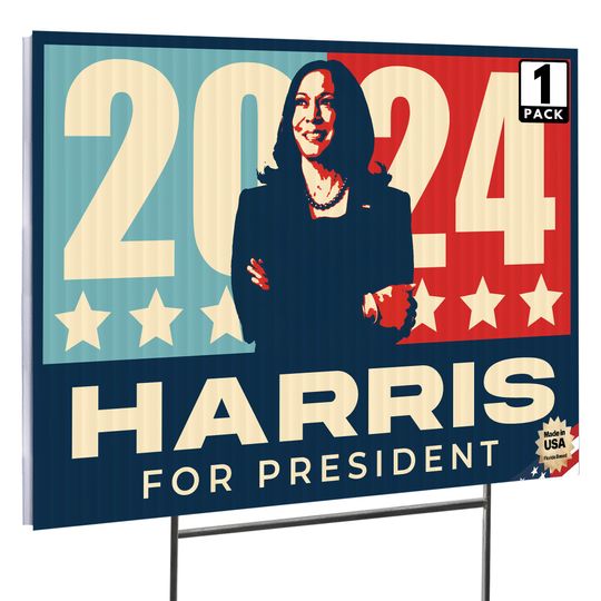 Discover Kamala Harris for President' Yard Sign, Double Sided Political Yard Sign for Democratic Party