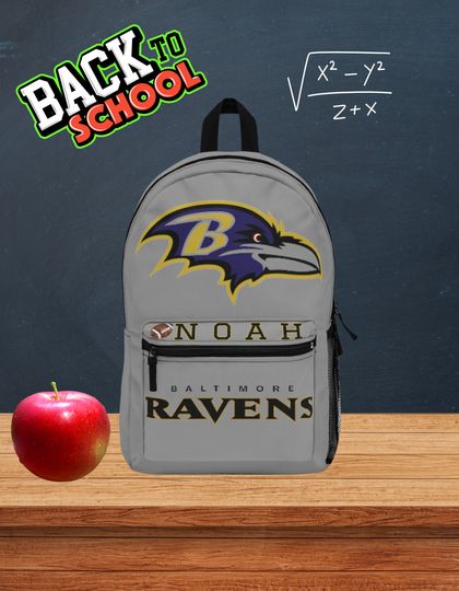 Personalized Baltimore Ravens Backpack for Kids | Custom Name Space | Team Spirit Gear