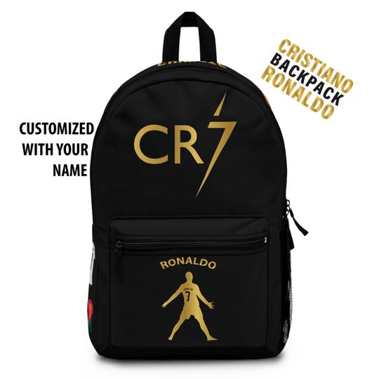 Ronaldo Backpack - Youth Children's Soccer Backpack -Customizable with your name on top of the backpack - Sports School Bag