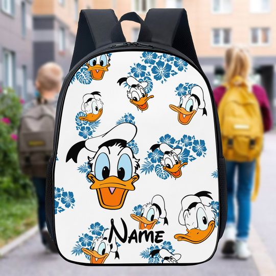 Discover Personalize Duck Floral Tropical Backpack, Duck Cartoon Bottle, Duck Flower Lunch Bag, Cartoon 3D All Over Print Bag, Back To School Gift