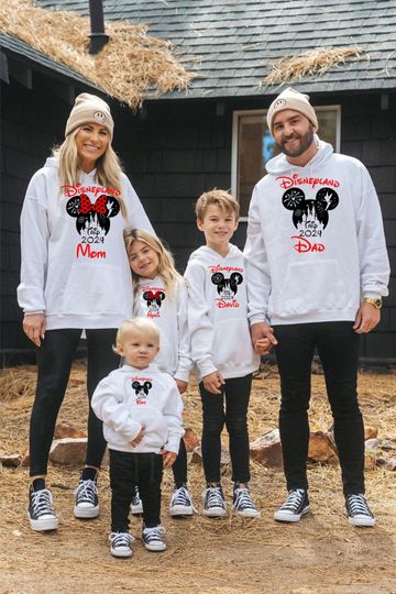 Discover Printed Personalized Disney trip 2024 Hoodie, Mickey Minnie Family Matching  2024 Trip Unisex Adults' kids top