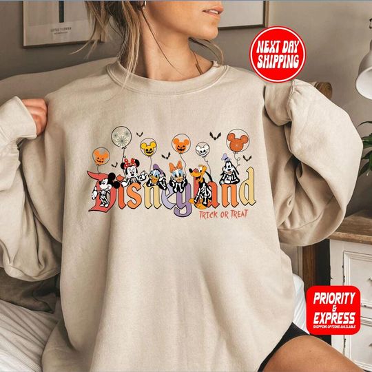 Discover Vintage Disneyland Halloween  Sweatshirt, Disneyland Halloween, Mickey Minnie Halloween , Disneyland Halloween Sweater