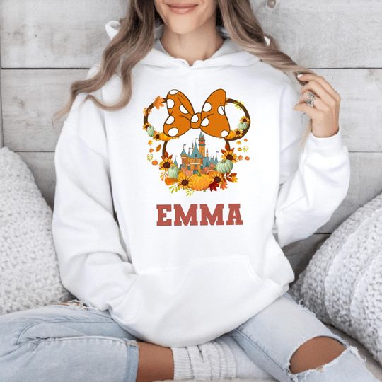Discover Personalized Disney Hoodie, Minnie Mouse Pumpkin Tee, Halloween Disney Hoodie, Girls Halloween Hoodie, Girls Pumpkin Tee, Custom Disney Tee