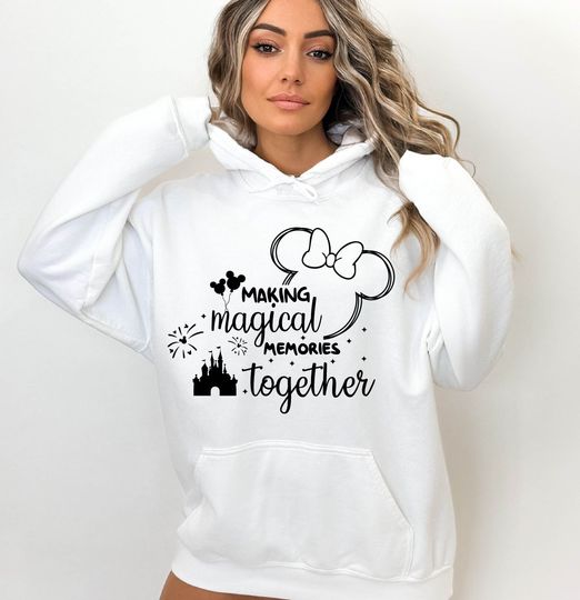Discover Disney Hoodie, Making Magical Memories Together, Disneyland Sweat, Mickey Hoodie, Disney Hoodie For Women, Mickey Silhouette Hoodie