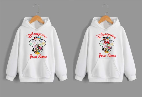 Discover Printed Personalized Disney trip 2024 Hoodie, Mickey Minnie Family Matching Disney Character Trip 2024 Unisex Adults' kids top