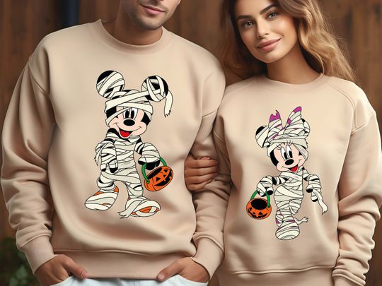 Discover Mickey Mummy Sweatshirt, Minnie Mummy Sweater, Mickey and Minnie Halloween Sweatshirt, Disney Halloween Gift, Halloween Disney Trip