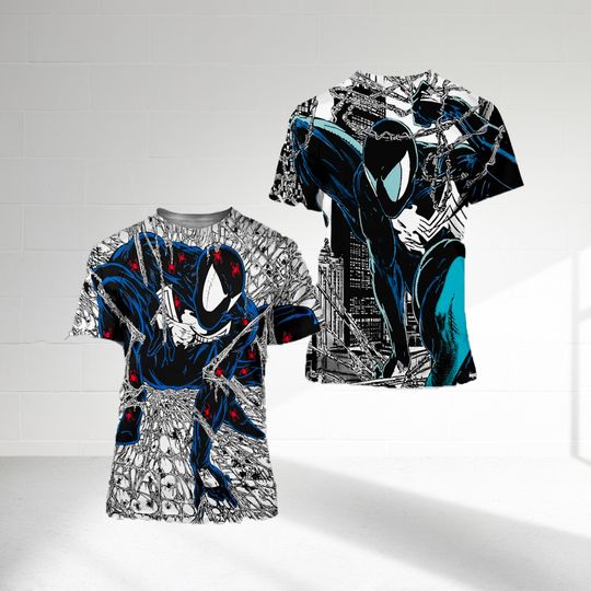 Spiderman Symbiote 3D T-shirt, Superhero Villain All Over Print T-shirt