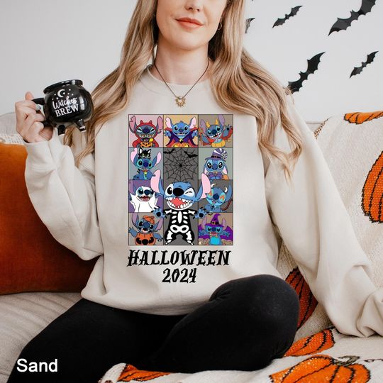 Discover Stitch Halloween Sweatshirt, Disney Halloween Sweatshirt, Disney Halloween