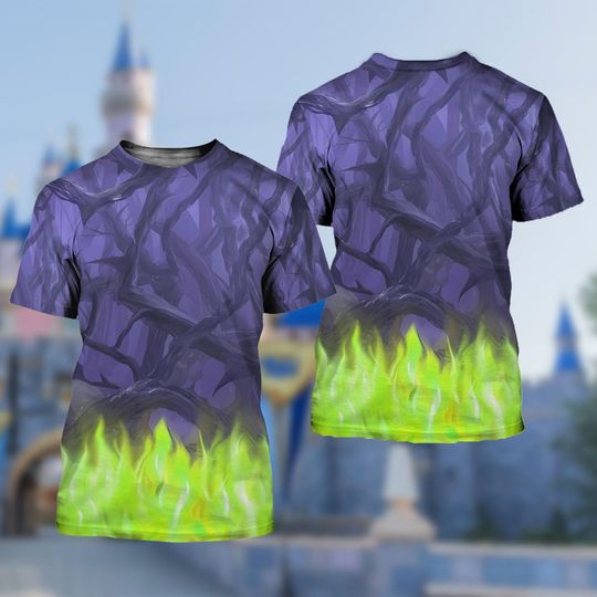 Maleficent All Over Print 3D T-Shirt, Sleeping Beauty Cosplay Halloween Costume Shirt