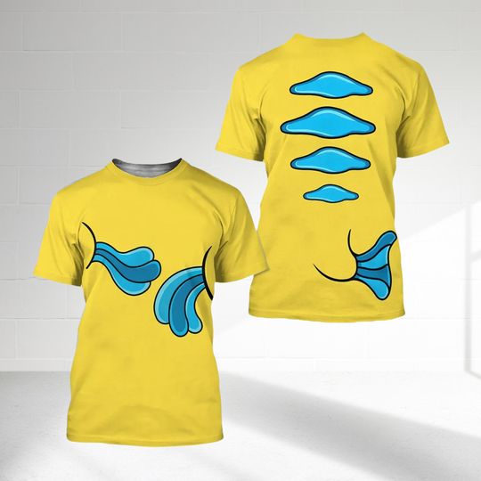 Finding Nemo Halloween Costume 3D Shirt, Yellow Fish Character All Over Print Shirt